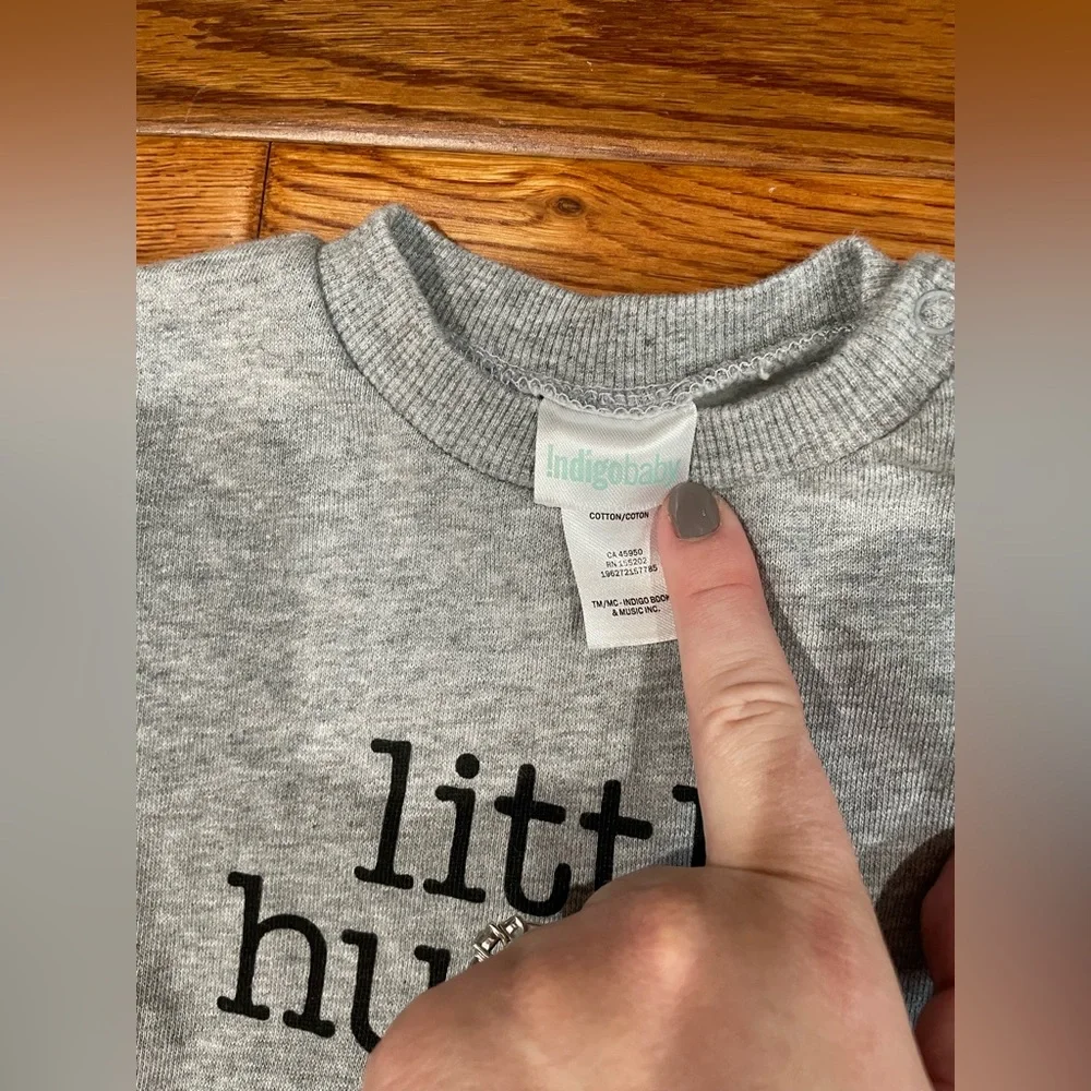 NWOT Indigo Little Human Gray Sweatshirt  6-12 months - Picture 3 of 5